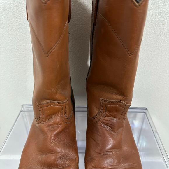 Vintage ACME Circle A Cowboy Boots Brown Leather Men\'s 8 Made USA main image 11